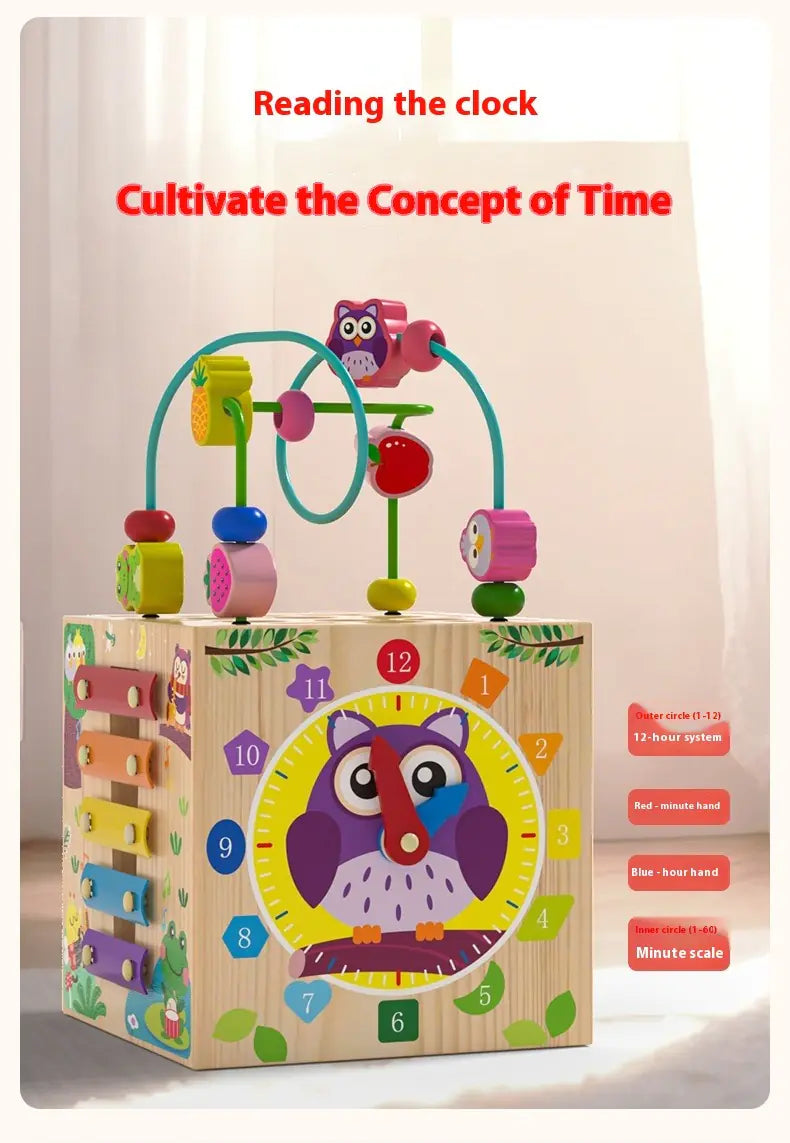 Wooden Multifunctional Puzzle Beads Treasure Box for Kids