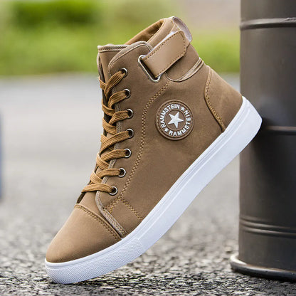 High-Top Sports Style Men's Sneakers - British Casual Shoes