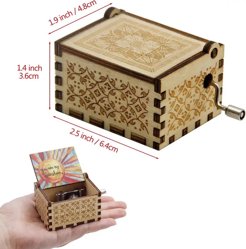 Vintage Laser Engraved Music Box - Perfect Gift Idea