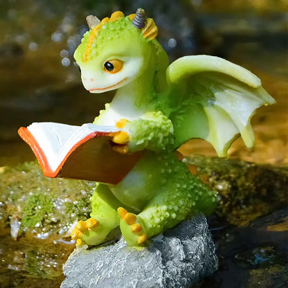 1 Unit Cartoon Dinosaur Resin Reading Book Decor