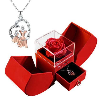 Amazon Preserved Flower Jewelry Box with Necklace