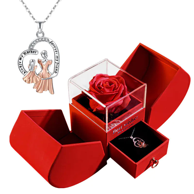 Amazon Preserved Flower Jewelry Box with Necklace