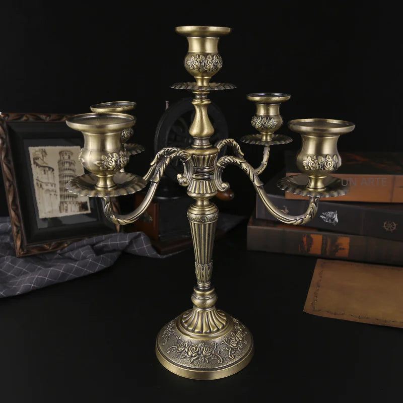 Vintage European Metal Candle Holder for Romantic Dinners