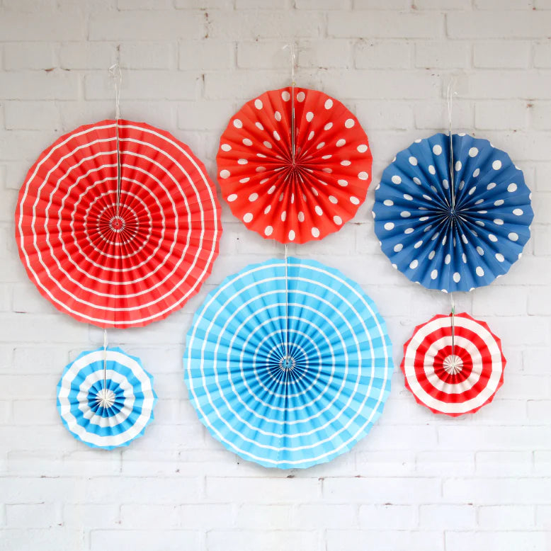 6PCS Paper Flower Fan Decoration Set for Events