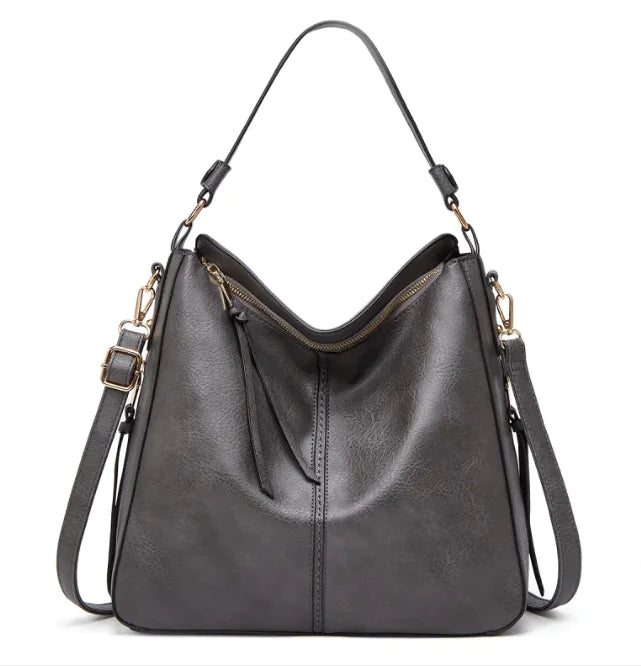 Hobos Zipper Bucket Bag with Adjustable Shoulder Strap – Large Capacity Messenger Handbag for Women