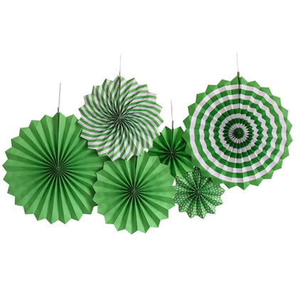 6PCS Paper Flower Fan Decoration Set for Events