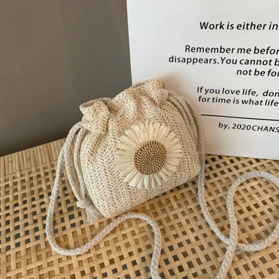 Straw Minimalist Crossbody Bag