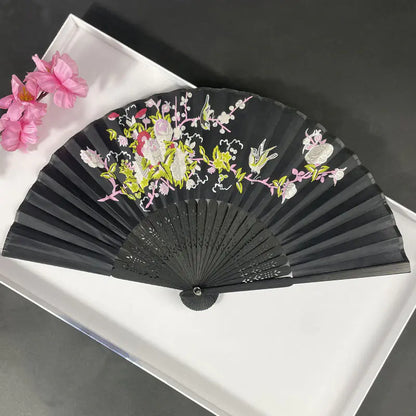 Traditional Chinese Women's Folding Bamboo Silk Fan