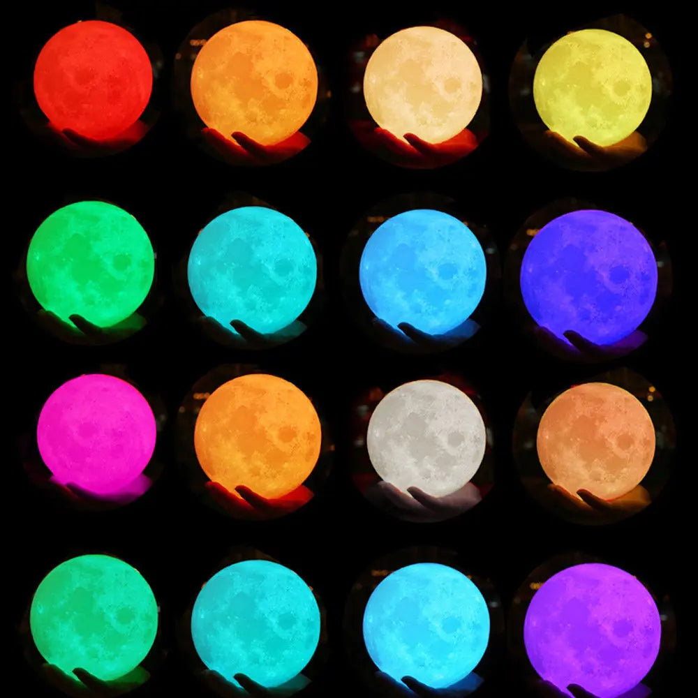 Custom Dual Color Moon Lamp with Touch Control