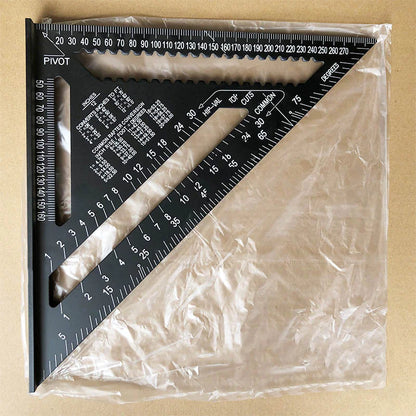 7-Inch Aluminum Metric Angle Ruler with Black Finish