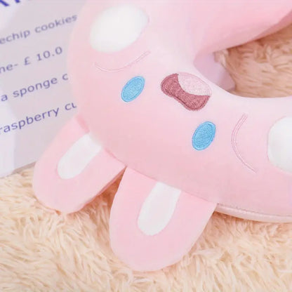 Cute Cartoon Rabbit U-shaped Memory Foam Travel Pillow