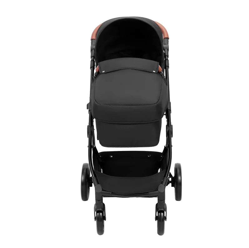 Deluxe Adjustable Baby Stroller with Bassinet - Black