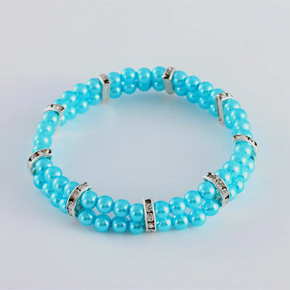 Two Row Pearl Necklace for Pets with Elastic Design