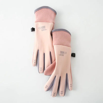 DeRong Women's Lightweight Velvet Windproof Gloves