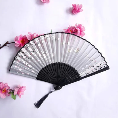 Traditional Chinese Women's Folding Bamboo Silk Fan