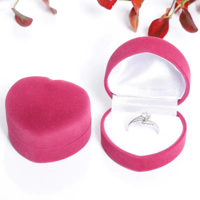 Factory Direct Supply Plush Heart Ring Box for Jewelry