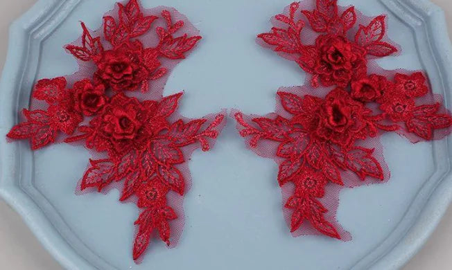 Colorful 3D Lace Applique Flower Patch for Clothing