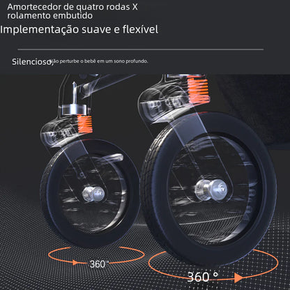 Lightweight Convertible Baby Stroller with One-Click Fold