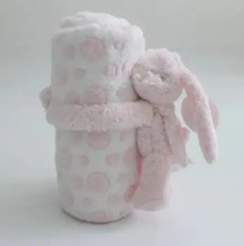 Baby Cartoon Flannel Blanket – Soft Plush Animal Print (100x75 cm)