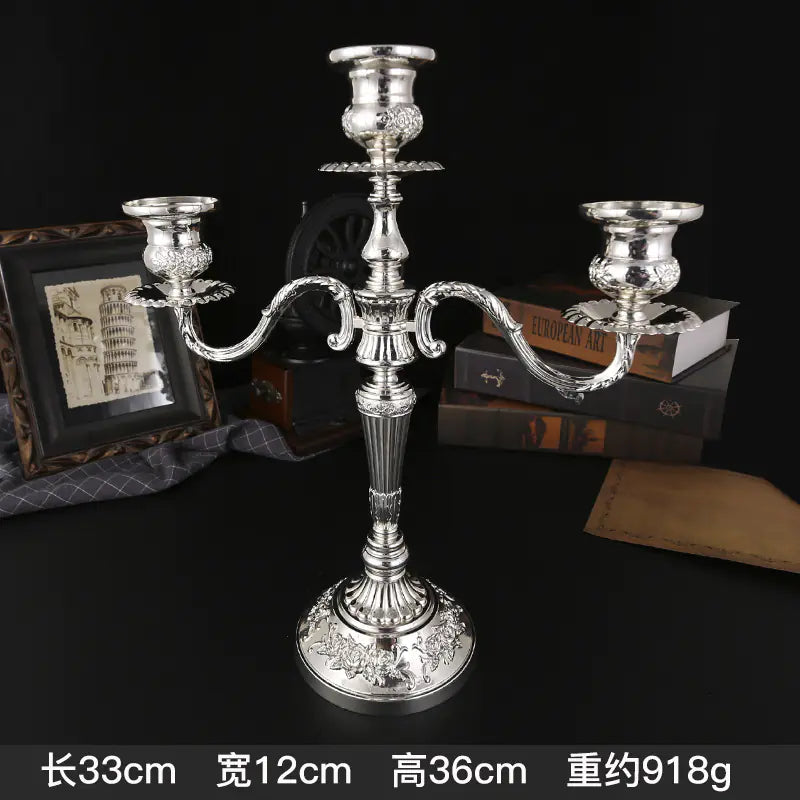 Vintage European Metal Candle Holder for Romantic Dinners