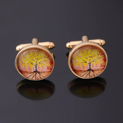 Men's Vintage Tree of Life Gemstone Cufflinks (Wholesale)