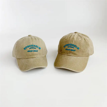 Retro Letter Baseball Caps for Kids - Spring/Summer