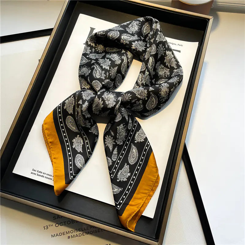 Luxury Floral Letter Scarf 70cm Silk for Professionals