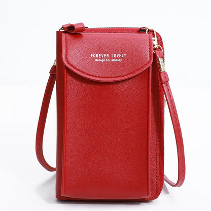 Solid Color PU Leather Crossbody Bag