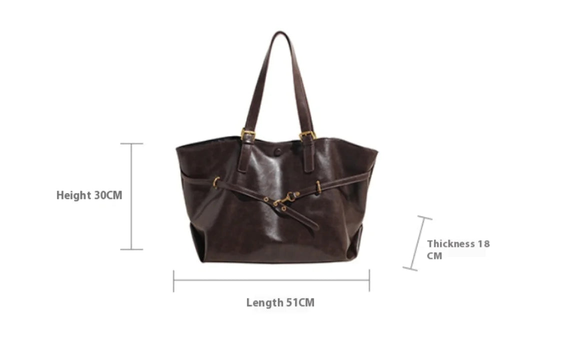 Retro Large Capacity PU Shoulder Bag