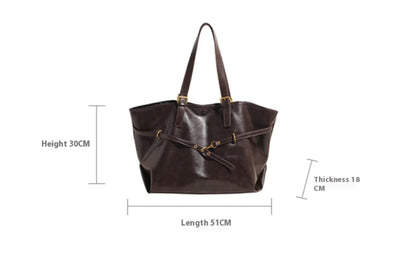 Retro Large Capacity PU Shoulder Bag