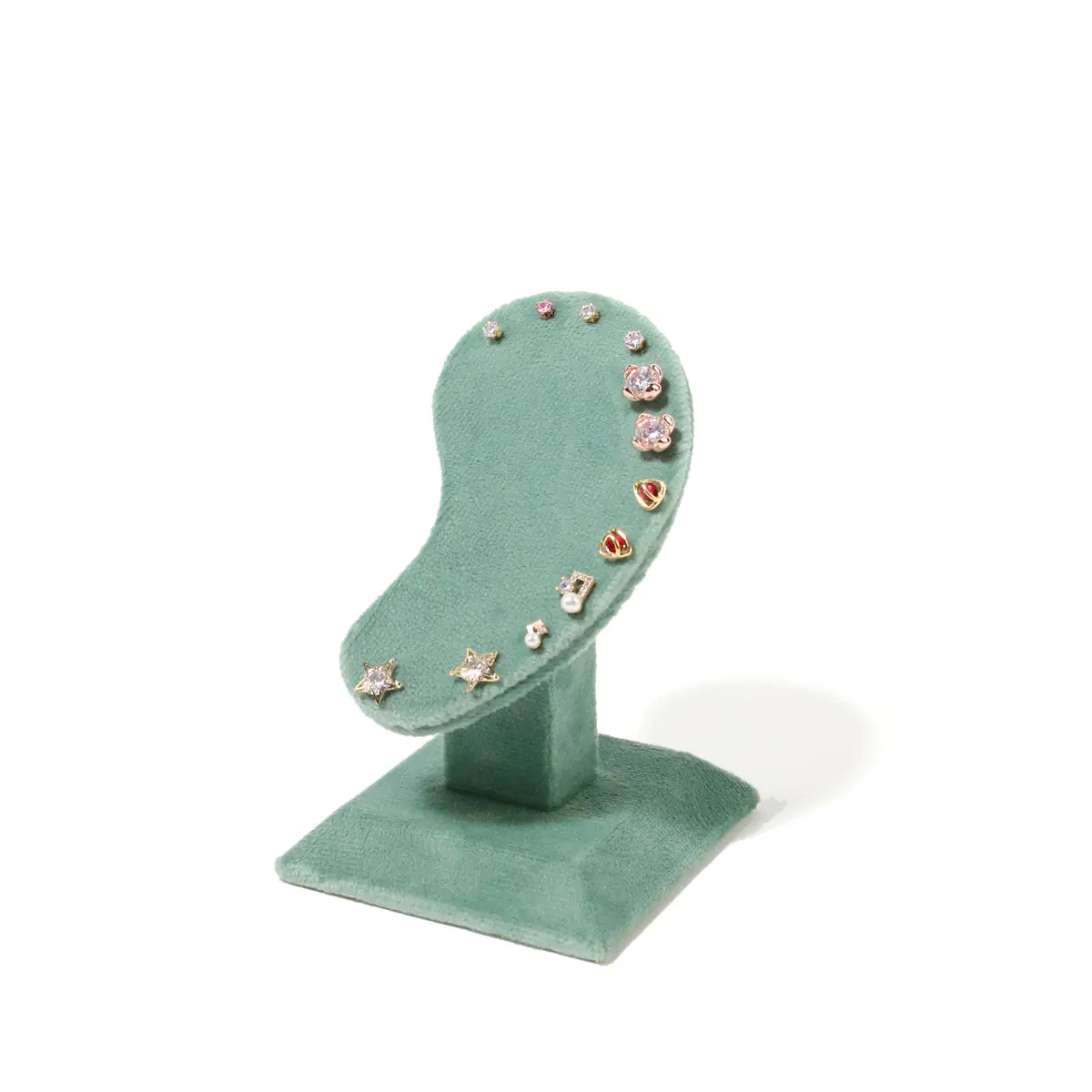 Jewelry Display Stand with Green Velvet for Earrings