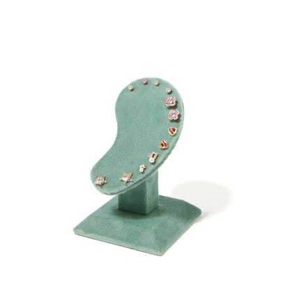 Jewelry Display Stand with Green Velvet for Earrings