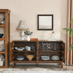 60.5 Mid Century Modern Sideboard Buffet Cabinet With Storage, TV Media Console Table, Storage Cabinet With 4 Doors   Adjustable Shelves For Kitchen Dining Living Room Bedroom Entryway, Walnut