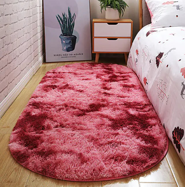 Bubble Kiss Oval Thick Plush Carpet for Home Decor