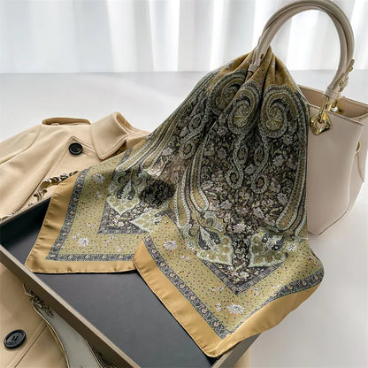 Luxury Floral Letter Scarf 70cm Silk for Professionals