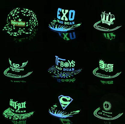 Glow-in-the-Dark Lettering Baseball Cap for Hip Hop