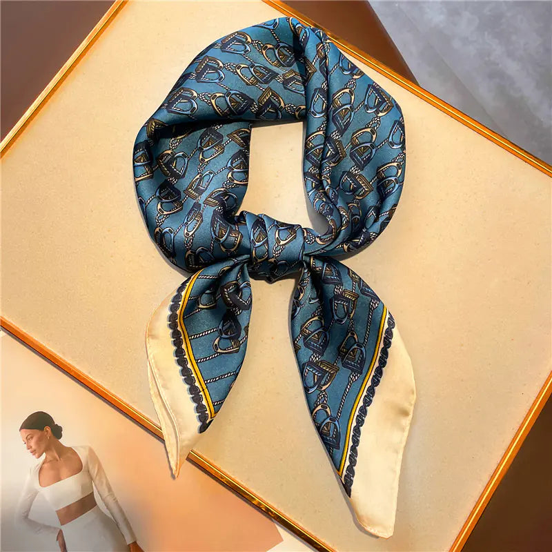 Luxury Floral Letter Scarf 70cm Silk for Professionals