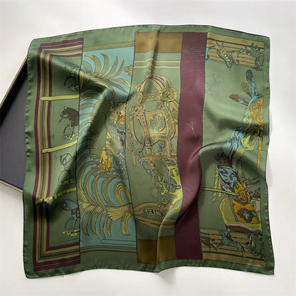 Luxury Floral Letter Scarf 70cm Silk for Professionals