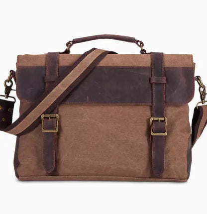 Vintage Crazy Horse Leather Messenger Tote Bag