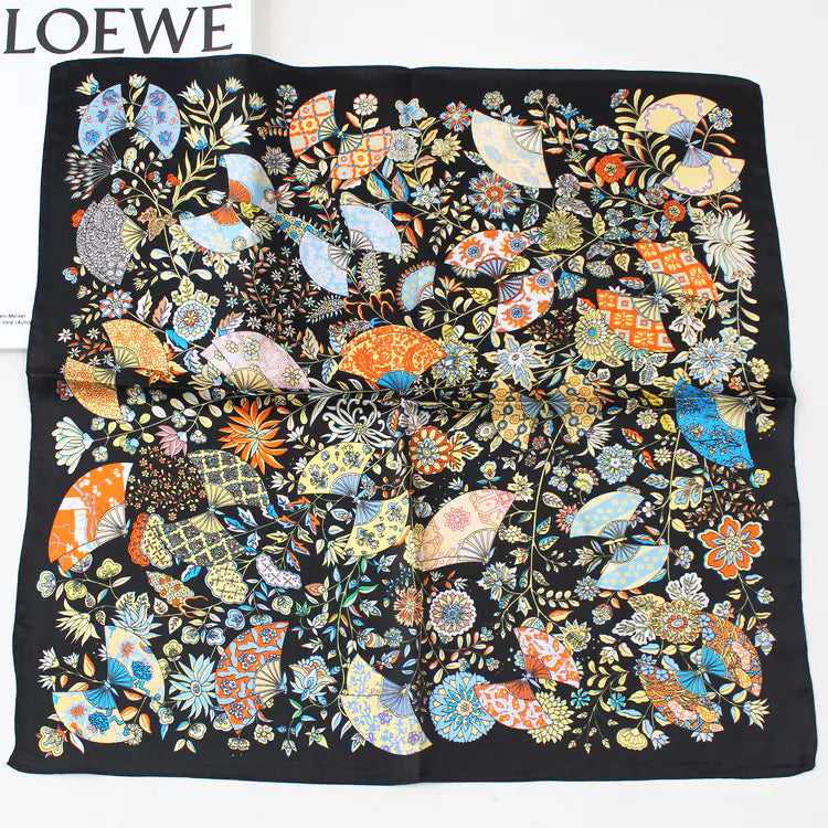 Floral Butterfly Korean Style Silk Scarf for Women