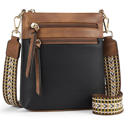 Multi-Zipper Vertical Shoulder Bag