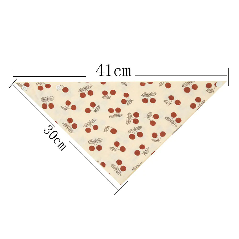 5-Pack Soft Cotton Triangle Baby Bibs with Snap Buttons