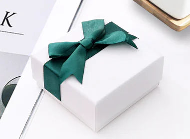 Jewelry Box with Bowknot Ribbon for Rings and Earrings