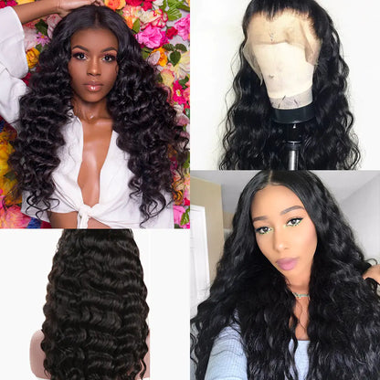 Black Curly Synthetic Lace Front Wig - Trendy Style