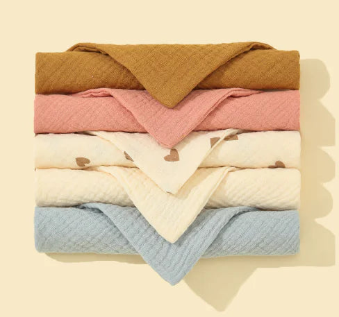 5-Pack Soft Cotton Triangle Baby Bibs with Snap Buttons