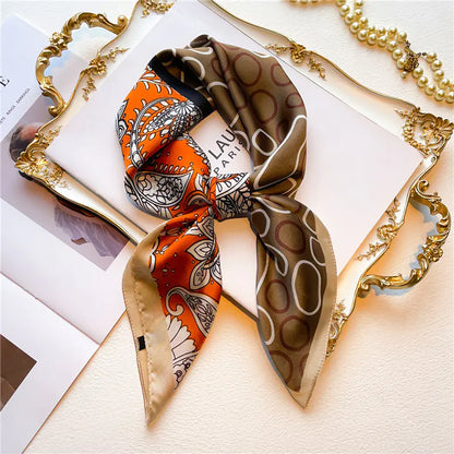 Luxury Floral Letter Scarf 70cm Silk for Professionals