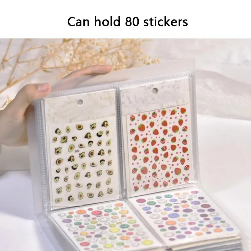 Nail Art Display Book with 80 Sheets Storage Holder