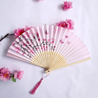 Traditional Chinese Women's Folding Bamboo Silk Fan