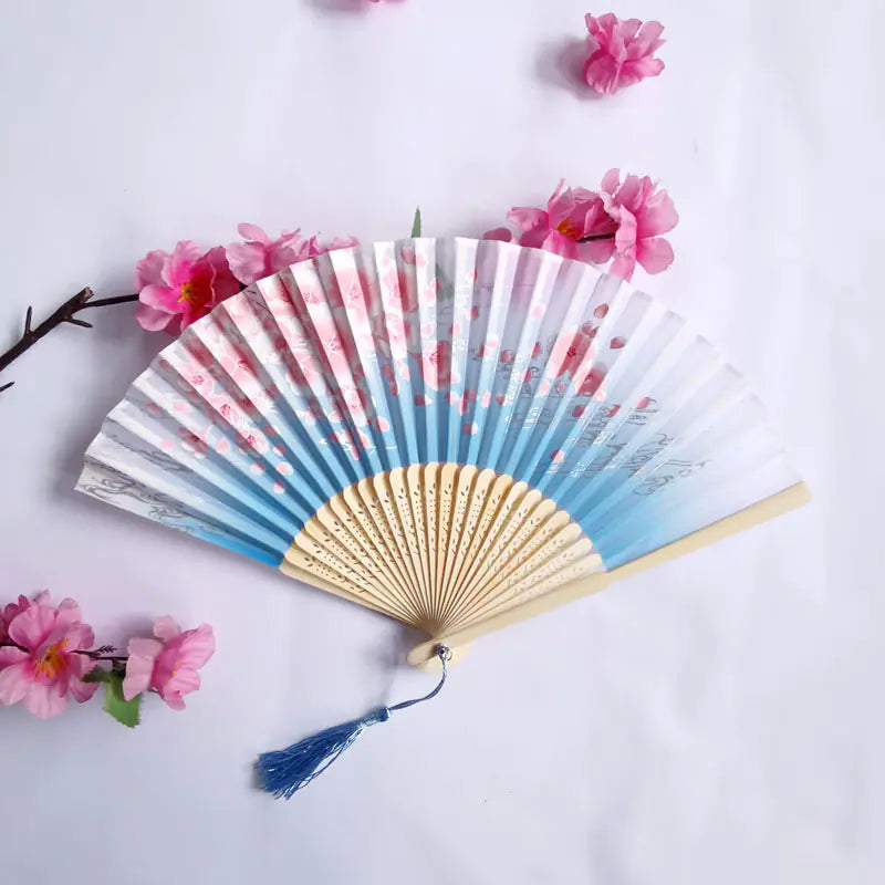 Traditional Chinese Women's Folding Bamboo Silk Fan