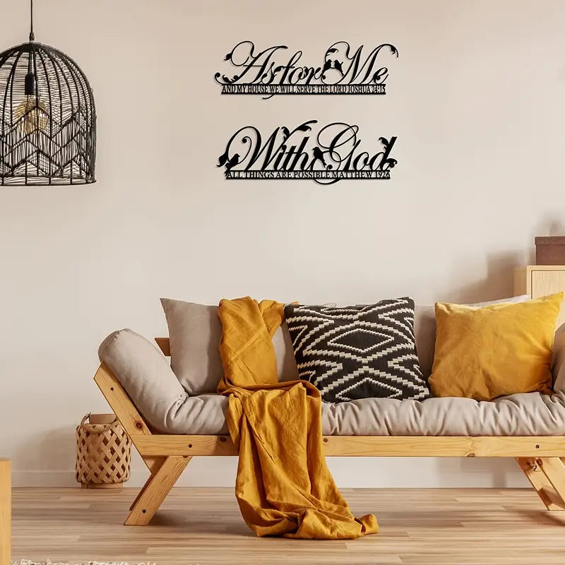 Metal Wall Sign: "With God All Things Are Possible" Decor